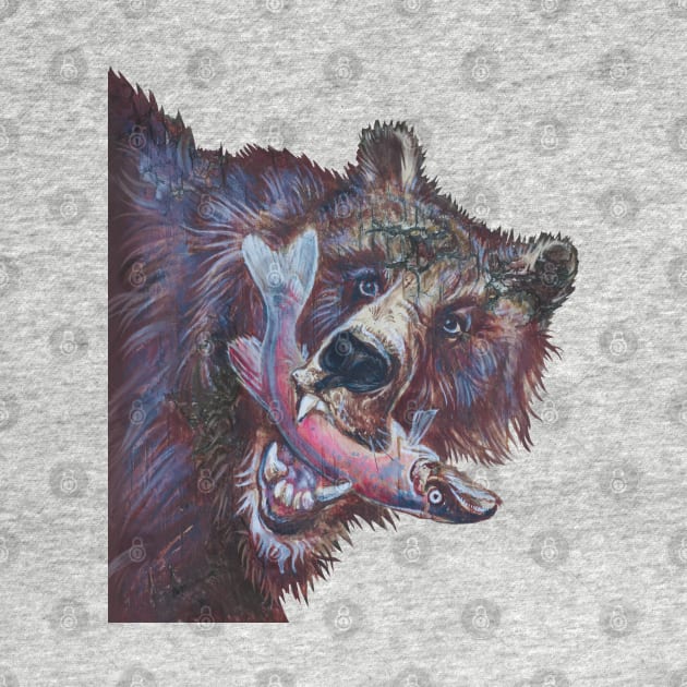 Majestic Alaskan Bear with Fresh Catch - Wildlife Art by Vlad